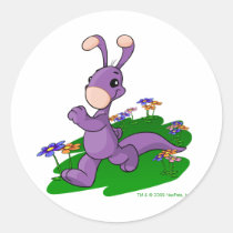 Purple Blumaroo marching through Roo Island stickers