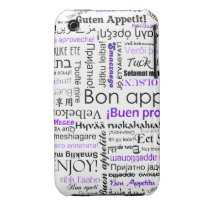 Purple Bon appetit in many languages Iphone 3 Cover