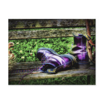 Purple Boots art postcard