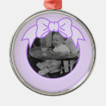 Purple Bow Frame Christmas Tree Ornaments