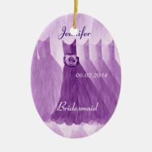 PURPLE Bridesmaid Thank You Wedding Ornament