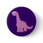 Purple Brontosaurus Dinosaur Pinback Button