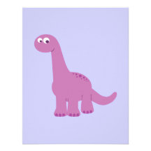 Purple Brontosaurus Dinosaur Personalized Invitations