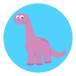 Purple Brontosaurus Dinosaur Stickers