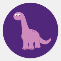 Purple Brontosaurus Dinosaur Stickers