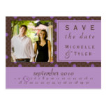 Purple & Brown Circle Save the Date Post Cards
