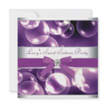 Purple Bubbles Purple Sweet 16 Birthday Party invitations