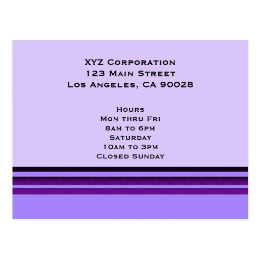 Purple Business Stripes Postcards