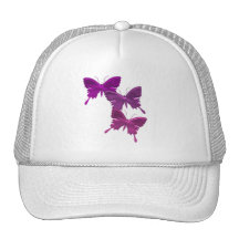 Purple Butterfly Design Hat