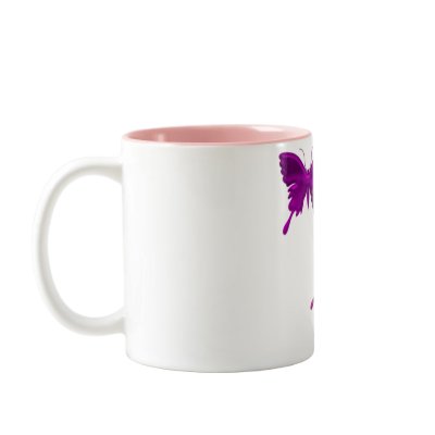 Purple Butterfly Design Mug