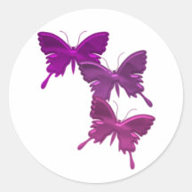 Purple Butterfly Design Sticker