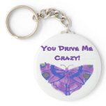 purple butterfly humourous key chain keychains