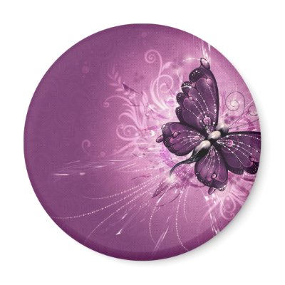 PURPLE BUTTERFLY Magnets