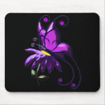 Purple Butterfly Mouse Pads