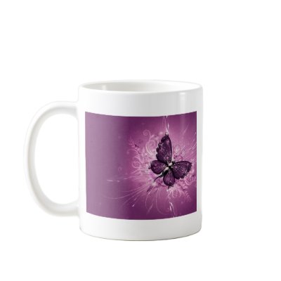 PURPLE BUTTERFLY Coffee Mugs