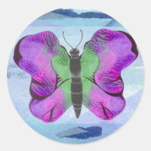 Purple Butterfly Painting Sticker