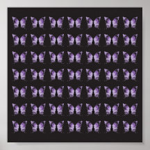 Purple Butterfly Pattern Posters