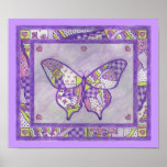 Purple Butterfly Quilt Poster posters