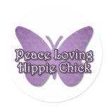 Purple Butterfly Round Sticker