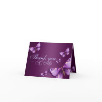 Purple Butterfly Thank You Card
