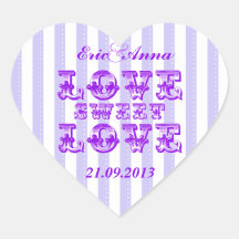 Purple Candy Stripe LOVE SWEET LOVE sticker