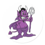 Purple Cartoon Demon stickers