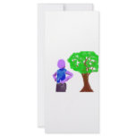 Purple Cartoon man and green oak tree Custom Rack Card
