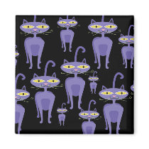 Purple Cats Magnets