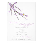 Purple Cherry Blossom Baby Shower Invite