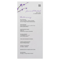 Purple Cherry Blossom Wedding Program