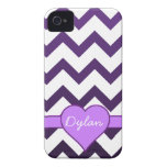 Purple Chevron Ombre Custom Name Heart iPhone 4 Cover