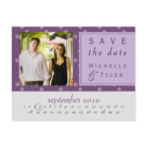 Purple Circle Save the Date Card Post Card