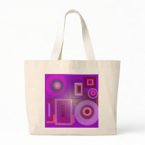 purple circles and squares tote bags