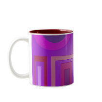Purple circles and squares mug