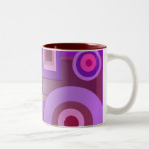 Purple circles and squares mug