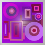 purple circles and squares posters