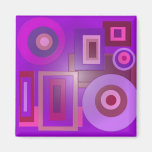 purple circles squares refrigerator magnet