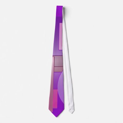 purple circles squares neck tie by DonnaGraysonAbstract