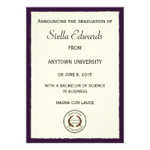Purple Classic Graduation Announcement