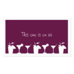 Purple cocktail wedding event custom drink ticket business cards