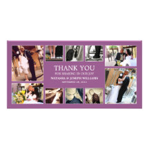 PURPLE COLLAGE | WEDDING THANK YOU CARD CUSTOM PHOTO CARD
