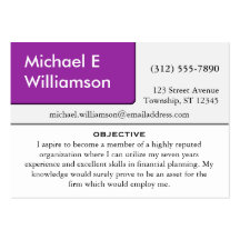 Purple Corner RESUME Business Cards