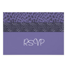 Purple Cougar Pattern RSVP Invite