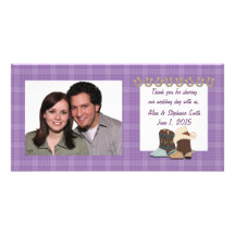 Purple Country Western Thank You Photo Cards