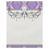 purple cream damask pattern flyer design