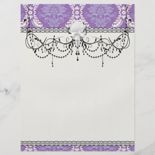 purple cream damask pattern flyer design