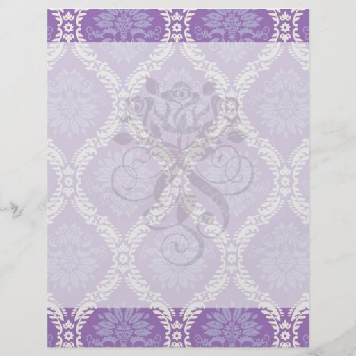 purple cream damask pattern full color flyer