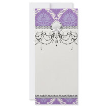 purple cream damask pattern full colour rack card