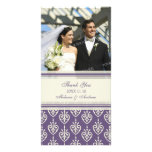 Purple Cream Thank You Wedding Photo Cards