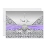 Purple Cross Elegant Christian Thank You Card invitations